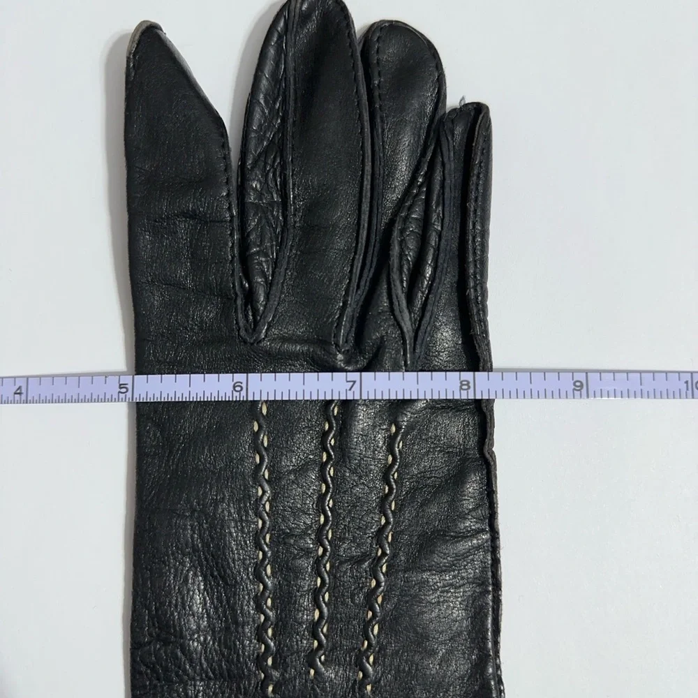 Womens Vintage Deerskin Gloves Scalloped Edge Size 6.5 Unlined